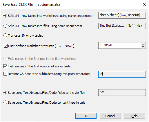 Load / edit / save / create largest XLSX files. Split datasets exceeding the XLSX 1M row limit however you want<br/>and merge the result back.
