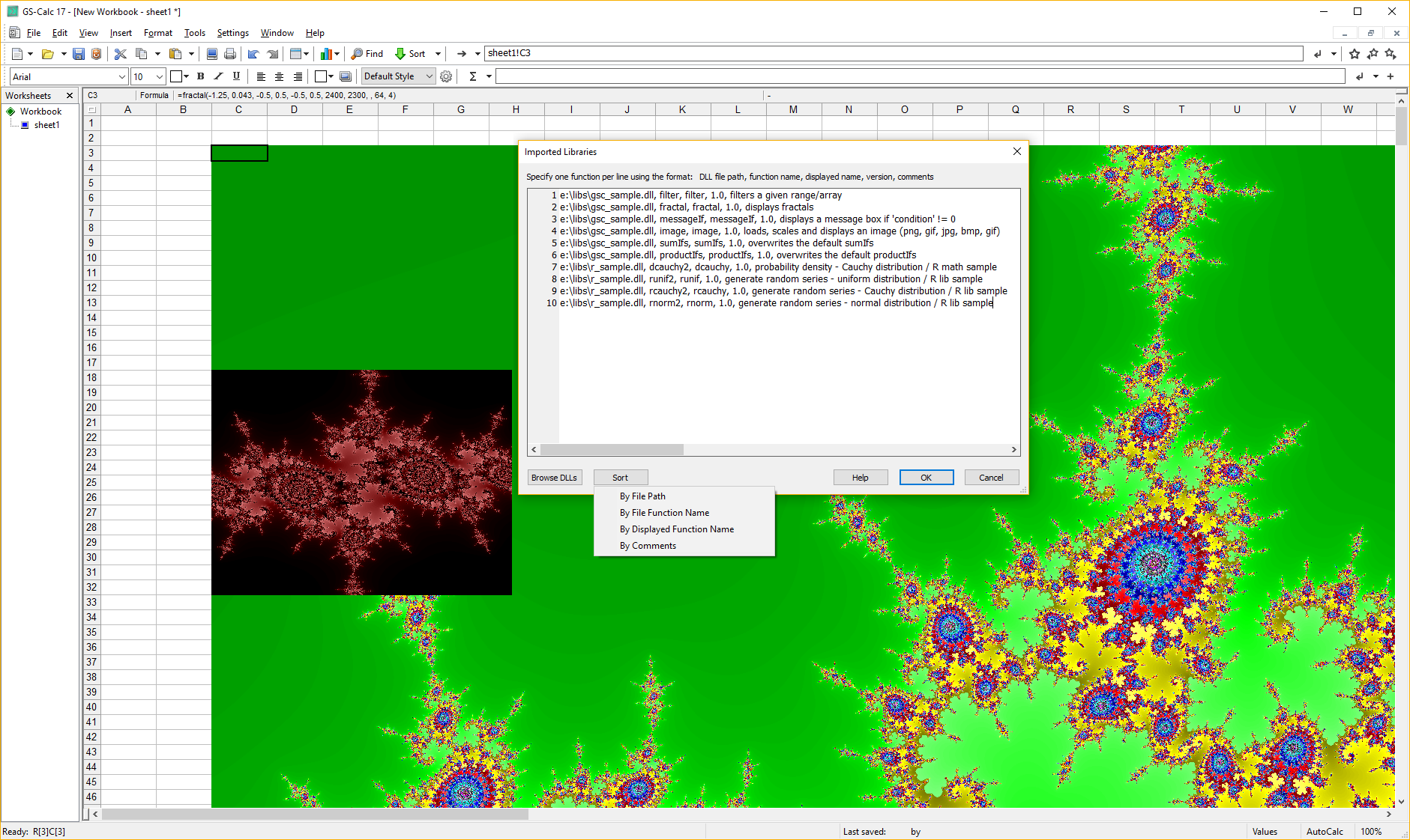 Add any number of your own functions (or replace existing ones) like the included sample fractal() formulas.