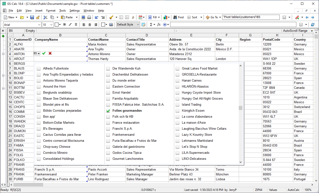 Use fast, multi-column drop-down lists with up to 32 million items.