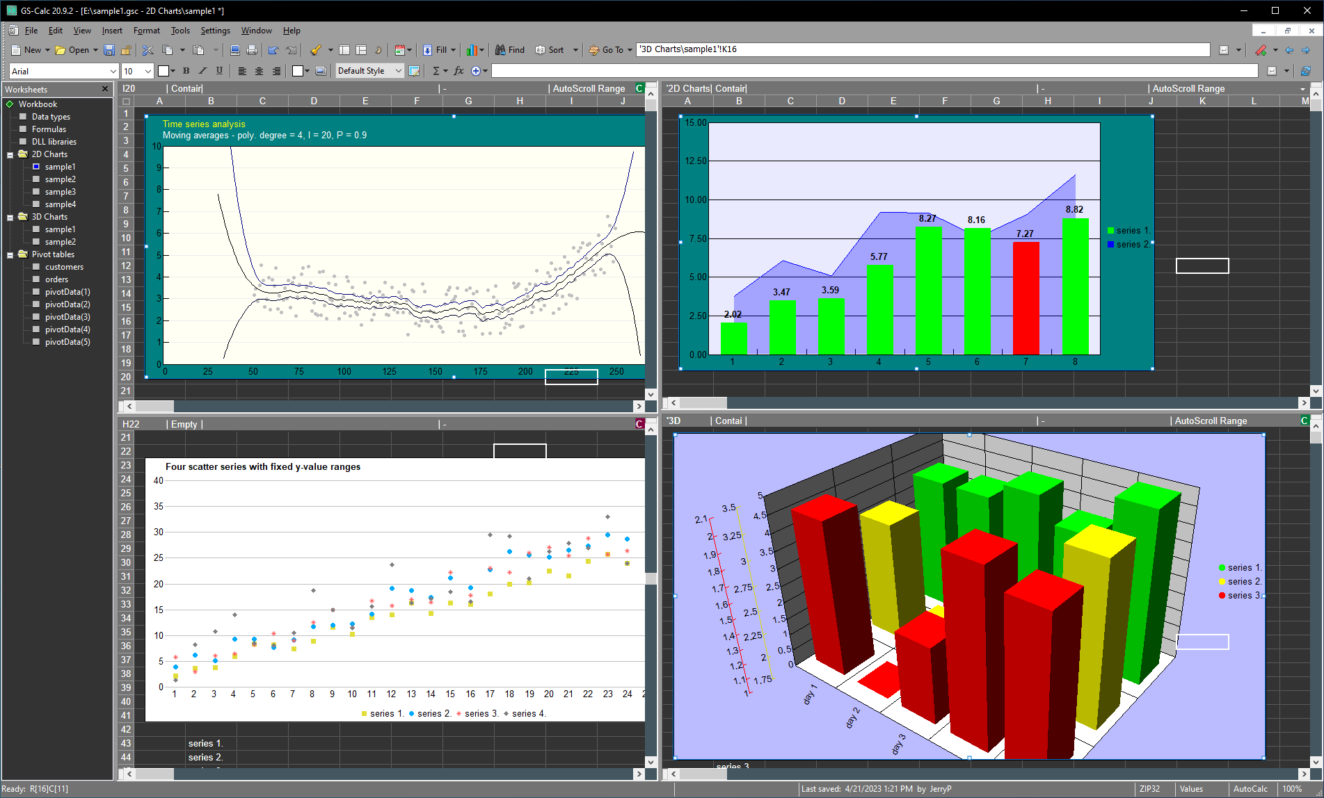 Browse and edit your data in configurable panes featuring various viewing/scrolling synchronization options.
